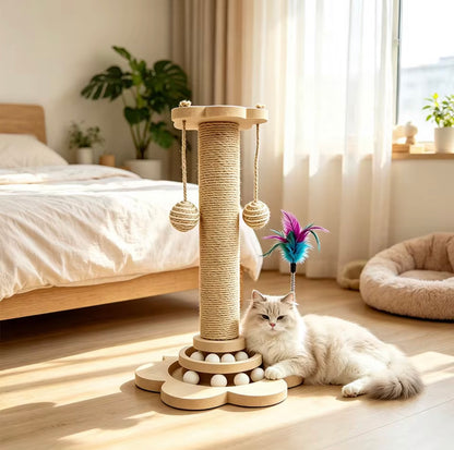 Multi-Functional Cat Scratching Post & Interactive Play Tower