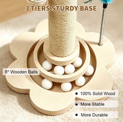 Multi-Functional Cat Scratching Post & Interactive Play Tower